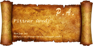 Pittner Arnó névjegykártya